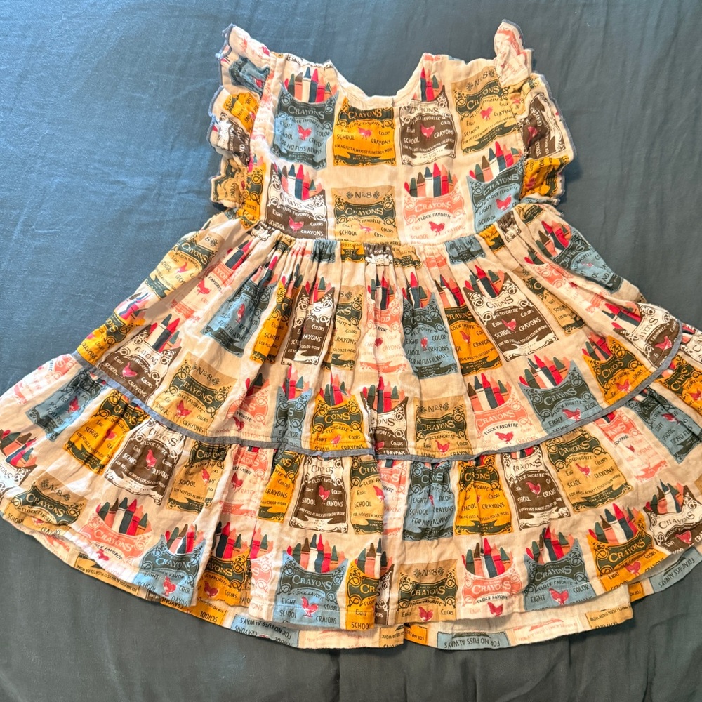 Pink Chicken Crayons Kids Dress